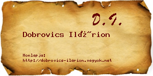 Dobrovics Ilárion névjegykártya